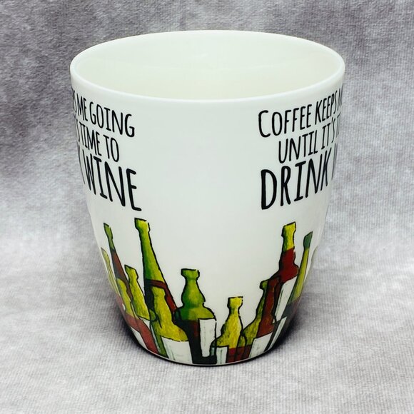 Pfaltzgraff Everyday Coffee Mug With Wine Bottle Design - 18 Oz - Picture 2 of 9
